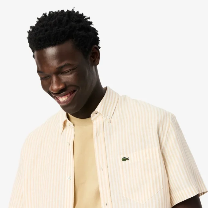 Men’s Regular Fit Short Sleeve Linen Shirt