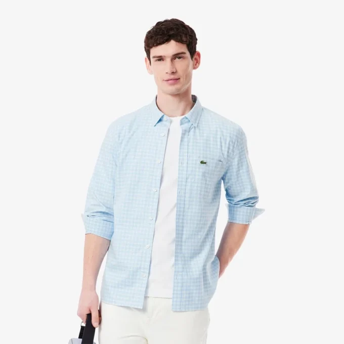 Men’s Regular Fit Stretch Plaid Shirt