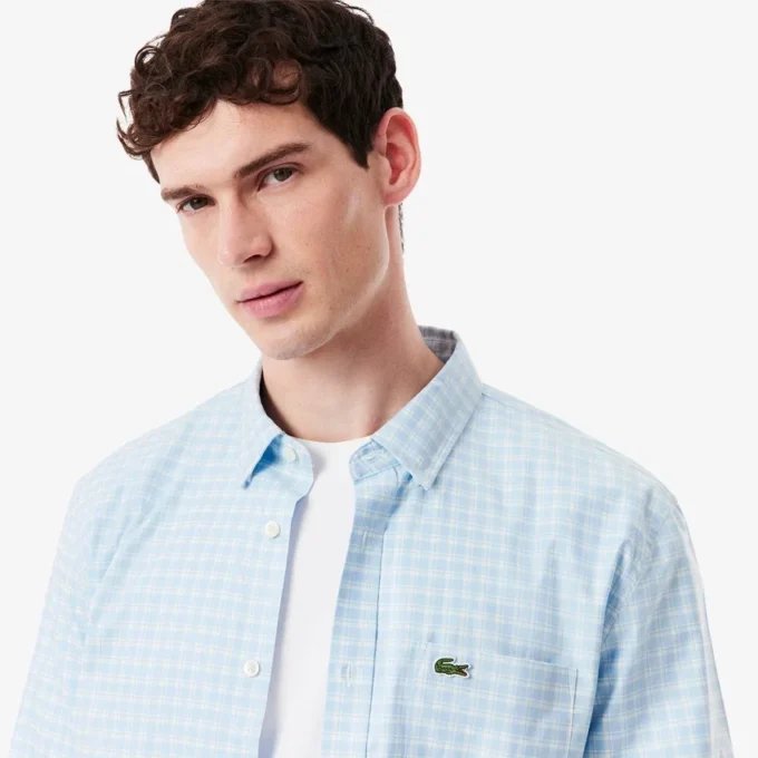 Men’s Regular Fit Stretch Plaid Shirt