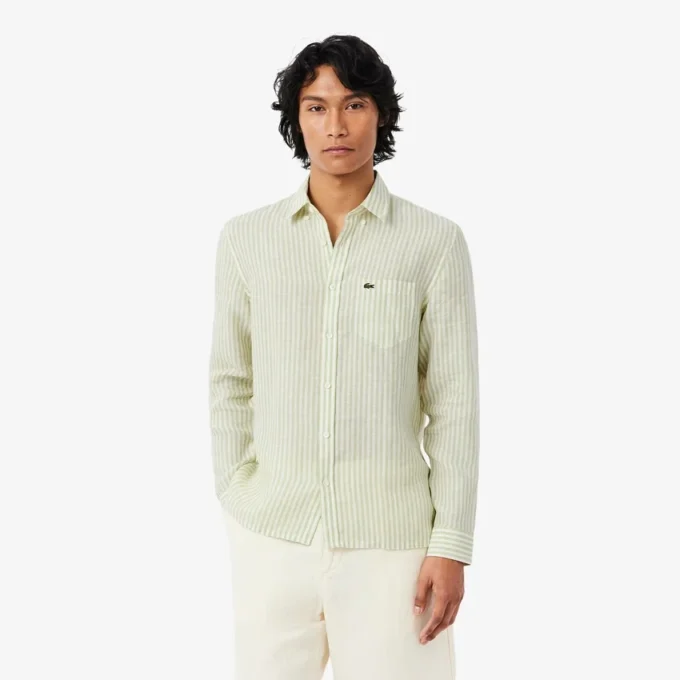 Men’s Regular Fit Striped Linen Shirt