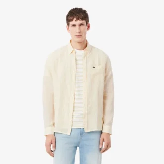 Men’s Regular Fit Striped Linen Shirt