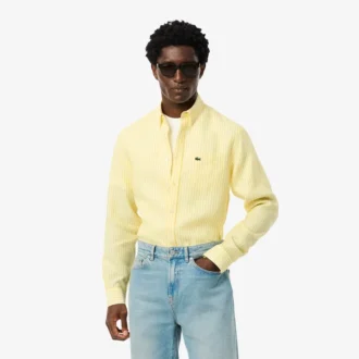 Men’s Regular Fit Striped Linen Shirt