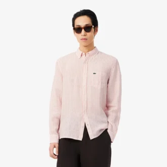 Men’s Regular Fit Striped Linen Shirt