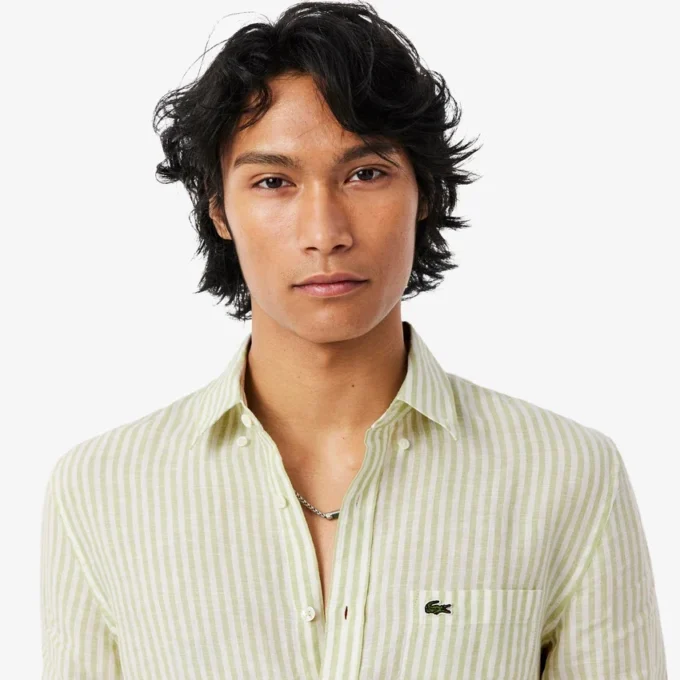 Men’s Regular Fit Striped Linen Shirt