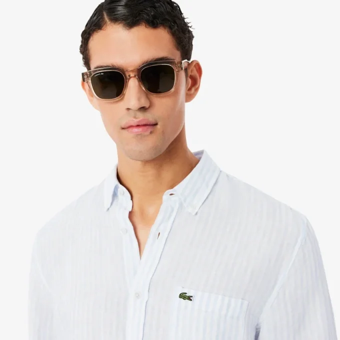 Men’s Regular Fit Striped Linen Shirt
