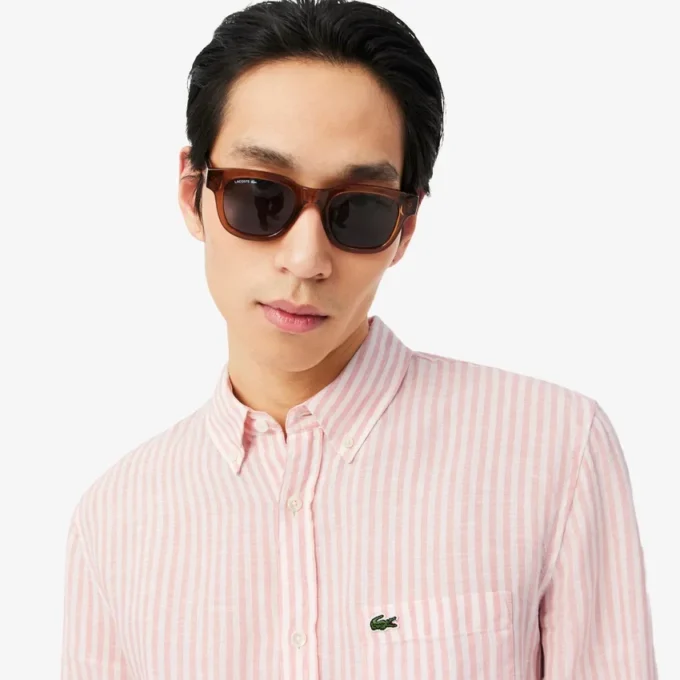 Men’s Regular Fit Striped Linen Shirt