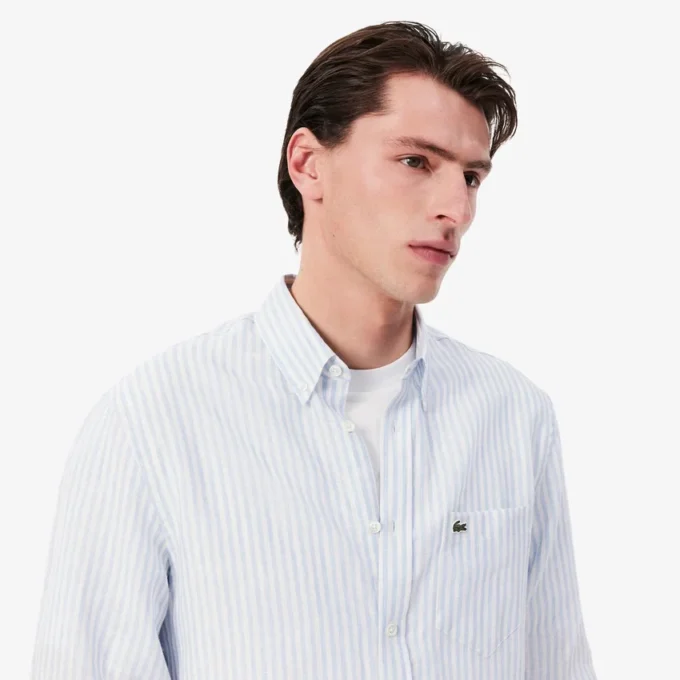 Men’s Regular Fit Striped Linen Shirt