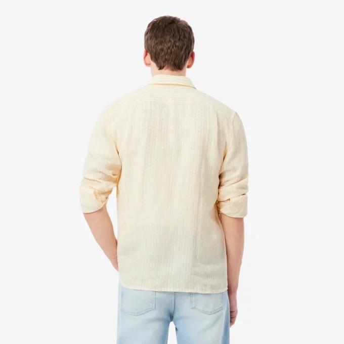 Men’s Regular Fit Striped Linen Shirt
