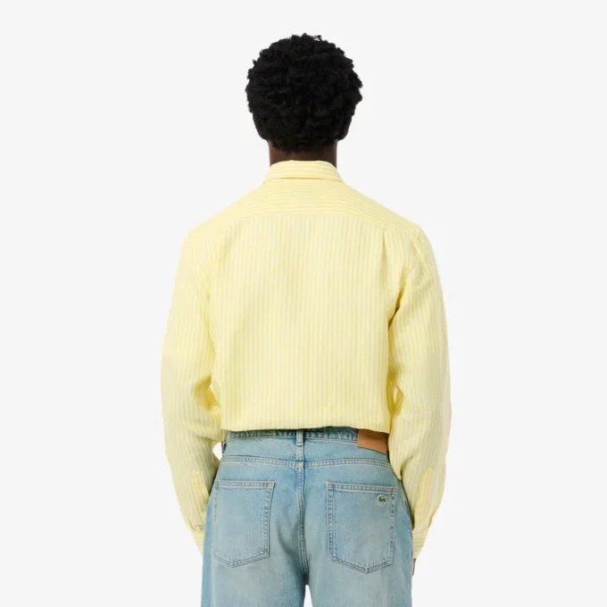 Men’s Regular Fit Striped Linen Shirt