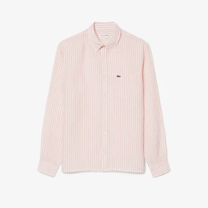 Men’s Regular Fit Striped Linen Shirt
