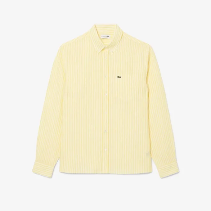 Men’s Regular Fit Striped Linen Shirt