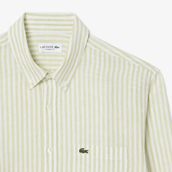 Men’s Regular Fit Striped Linen Shirt
