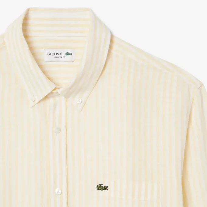 Men’s Regular Fit Striped Linen Shirt