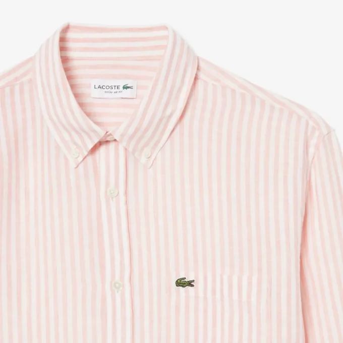 Men’s Regular Fit Striped Linen Shirt