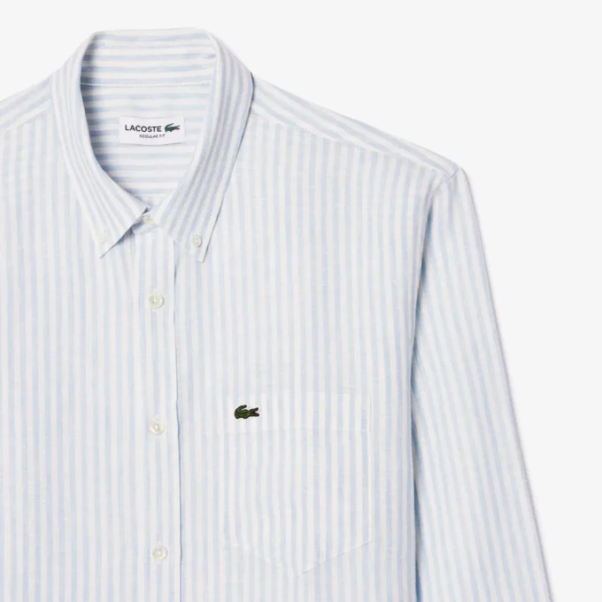 Men’s Regular Fit Striped Linen Shirt