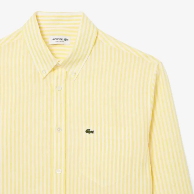 Men’s Regular Fit Striped Linen Shirt