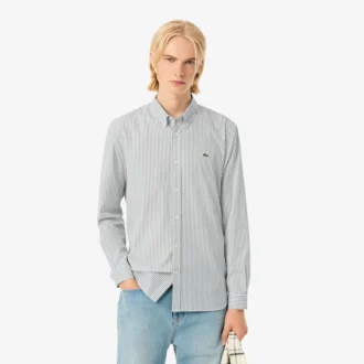 Men’s Regular Fit Striped Pinpoint Shirt