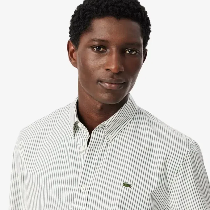 Men’s Regular Fit Striped Pinpoint Shirt