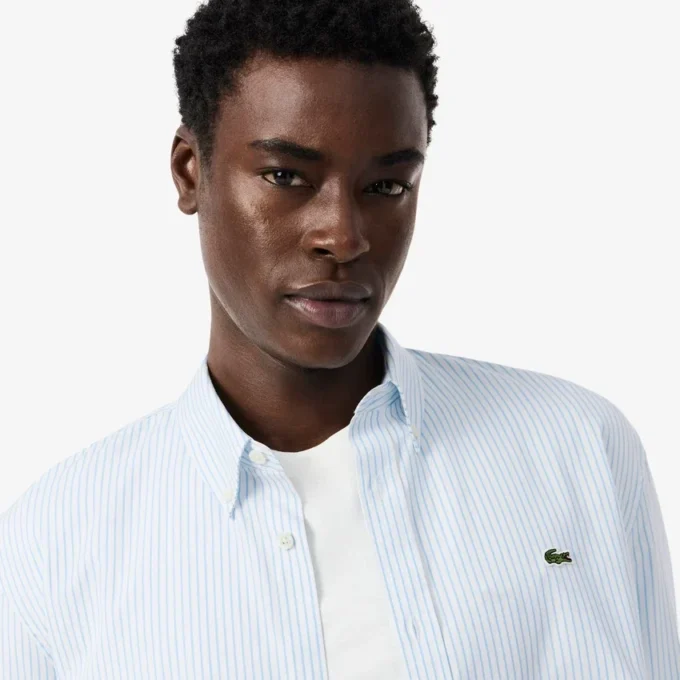 Men’s Regular Fit Striped Pinpoint Shirt