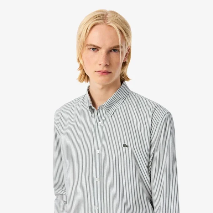 Men’s Regular Fit Striped Pinpoint Shirt