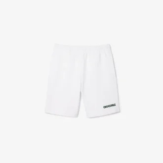 Men’s Regular Fit Text Embroidery Fleece Shorts
