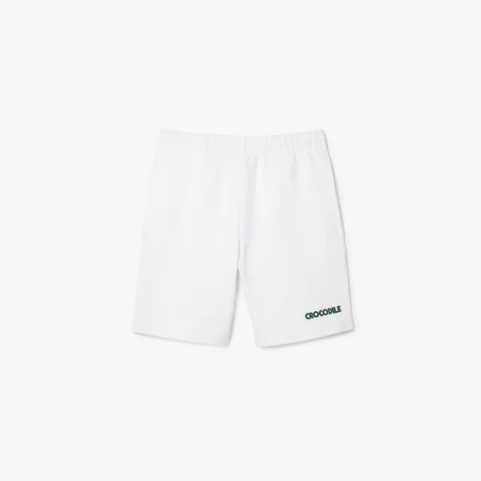 Men’s Regular Fit Text Embroidery Fleece Shorts