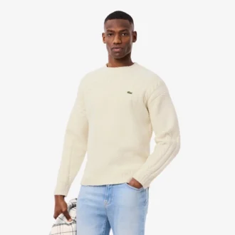 Men’s Relaxed Fit Patchwork Effect Wool Sweater