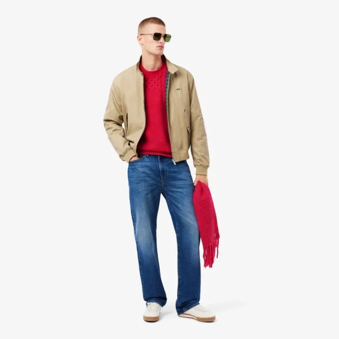 Men’s Relaxed Fit Patchwork Effect Wool Sweater