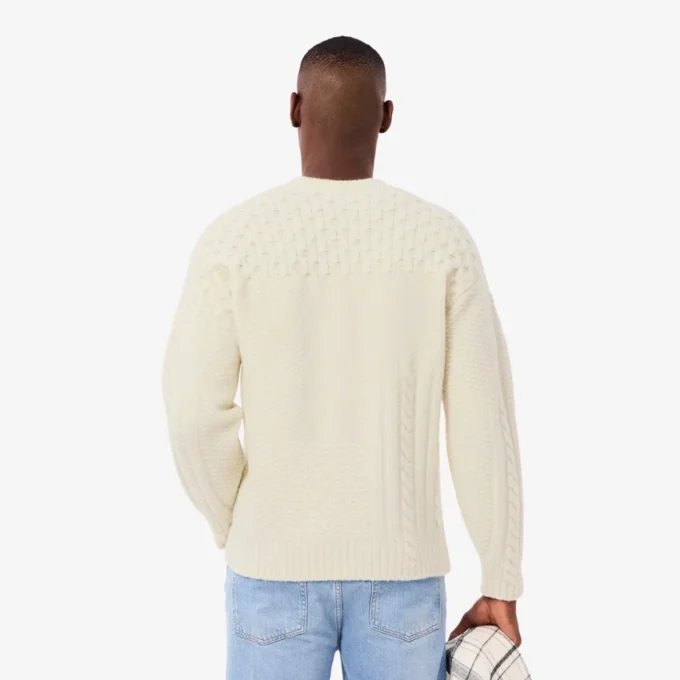 Men’s Relaxed Fit Patchwork Effect Wool Sweater