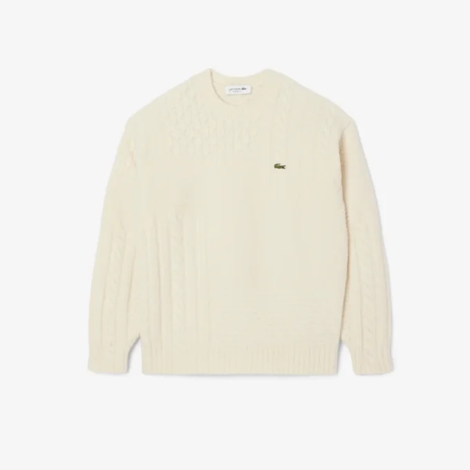 Men’s Relaxed Fit Patchwork Effect Wool Sweater