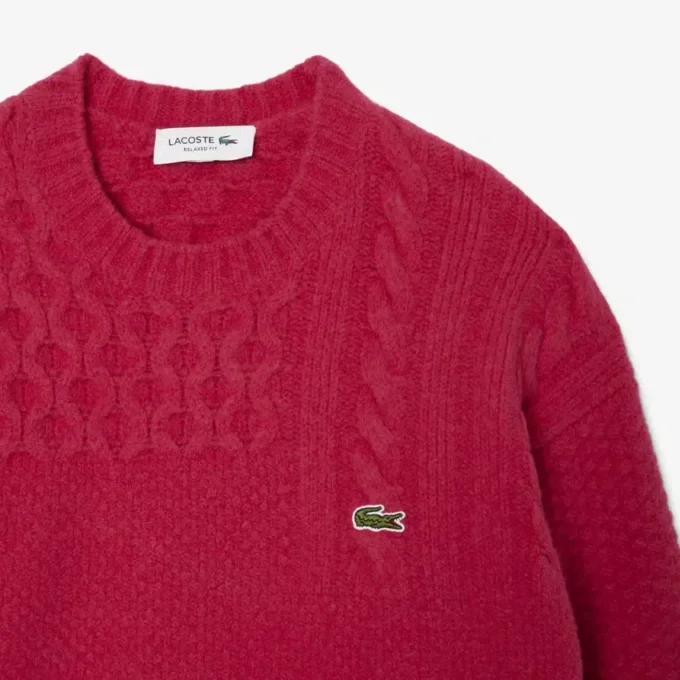 Men’s Relaxed Fit Patchwork Effect Wool Sweater