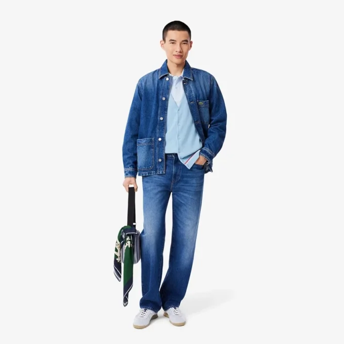 Men’s Relaxed Fit Stripe Detail Cotton Cardigan