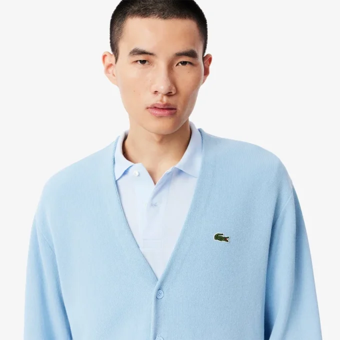 Men’s Relaxed Fit Stripe Detail Cotton Cardigan
