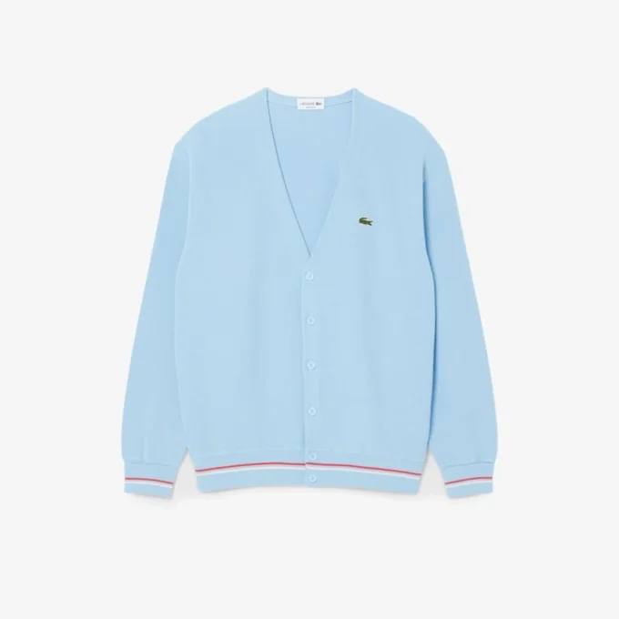 Men’s Relaxed Fit Stripe Detail Cotton Cardigan