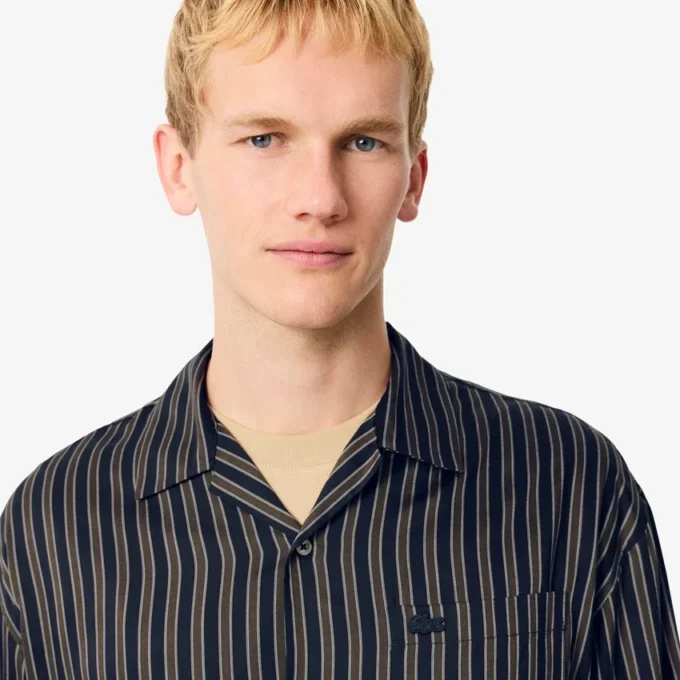 Men’s Relaxed Fit Striped Lyocell Shirt