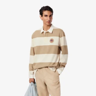 Men’s Relaxed Fit Striped Rugby Polo