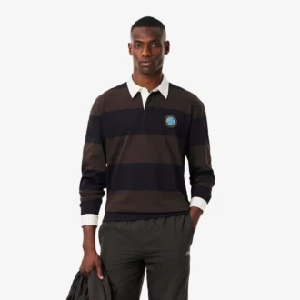 Men’s Relaxed Fit Striped Rugby Polo
