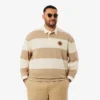 Men’s Relaxed Fit Striped Rugby Polo