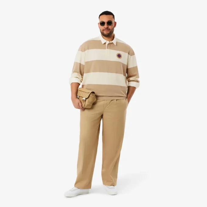 Men’s Relaxed Fit Striped Rugby Polo
