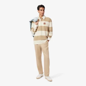 Men’s Relaxed Fit Striped Rugby Polo