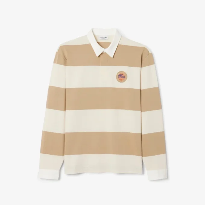 Men’s Relaxed Fit Striped Rugby Polo