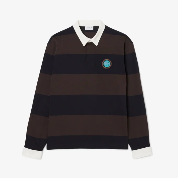 Men’s Relaxed Fit Striped Rugby Polo