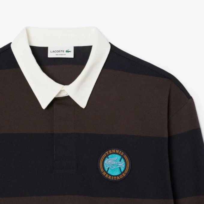 Men’s Relaxed Fit Striped Rugby Polo