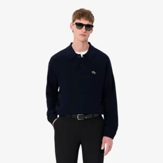 Men’s Relaxed Fit Wool Polo Sweater