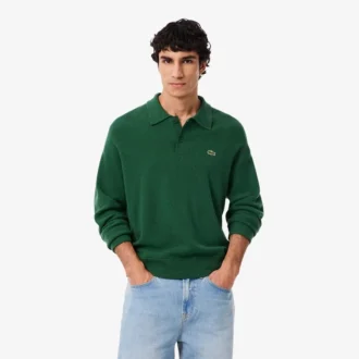 Men’s Relaxed Fit Wool Polo Sweater