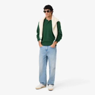 Men’s Relaxed Fit Wool Polo Sweater