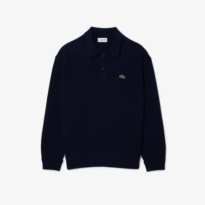 Men’s Relaxed Fit Wool Polo Sweater