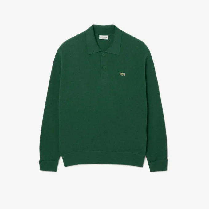Men’s Relaxed Fit Wool Polo Sweater