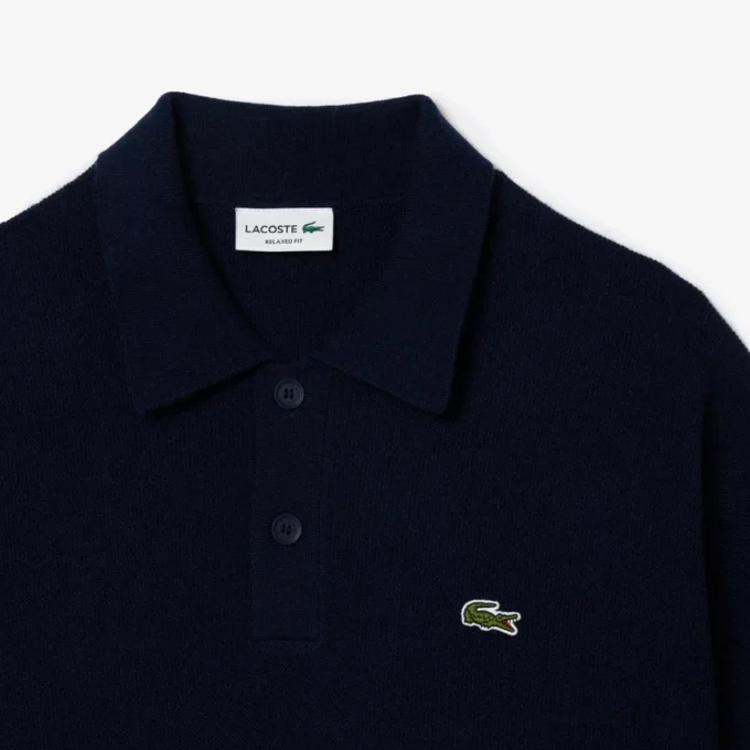 Men’s Relaxed Fit Wool Polo Sweater