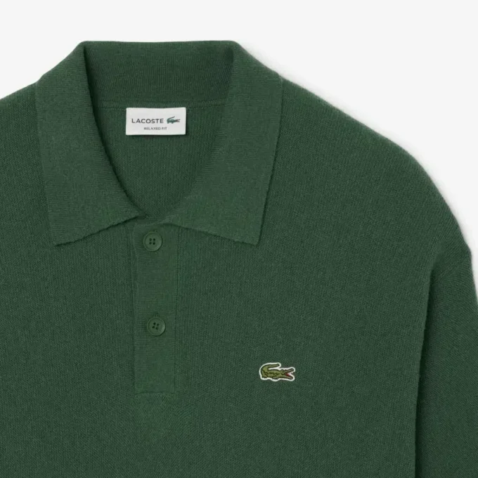 Men’s Relaxed Fit Wool Polo Sweater
